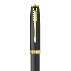 派克 0.5mm卓尔系列磨砂黑杆金夹23K镀金钢笔 派克墨水笔商务礼品