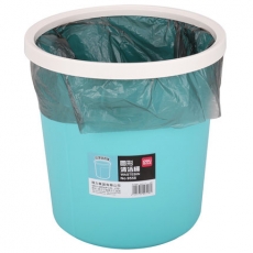 得力(Deli) 圆形塑料清洁桶 压边垃圾桶 废纸篓#9558