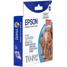 爱普生(Epson) 打印机墨盒 原装爱普生墨盒#T0492，青色