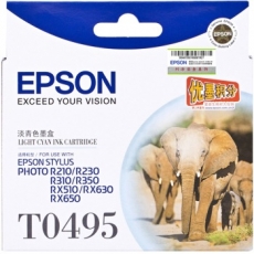 爱普生(Epson) 打印机墨盒 原装爱普生墨盒#T0495，浅青色