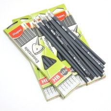 马培德(Maped) HB三角铅笔 带橡皮头木制铅笔#851521，12支/盒