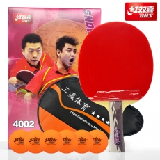 红双喜 四星横拍乒乓球拍（单支）#4002