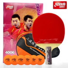 红双喜 四星直拍乒乓球拍（单支）#4006