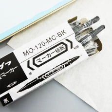 斑马(Zebra) 小双头记号笔 光盘笔油性笔#MO-120-MC，黑色
