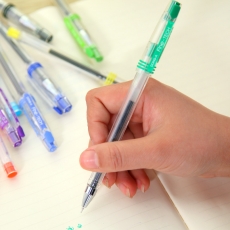 东亚(DONG-A) 0.3mm极细财务中性笔 签字笔水笔#Fine-tech，蓝色，12支装