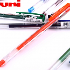 三菱 0.5mm锗哩笔 顺滑签字笔中性笔水笔#UM100，蓝黑