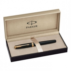派克卓尔系列磨砂黑杆金夹 23K镀金宝珠笔，0.5mm
