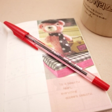 百乐(Pilot) 0.7mm啄木鸟圆珠笔 经典六色彩色圆珠笔#BP-SF，红色