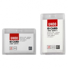 优和UHOO 横式亚克力工卡套 胸卡套工作卡套#6615，8.5*5.5cm