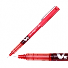 百乐(Pilot) 0.5mm签字笔中性笔 彩色针管笔#BX-V5-R，红色