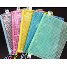 喜邦 A6彩色网格拉链袋 网状拉链袋 网格袋网纹袋#XB-602，10个/包
