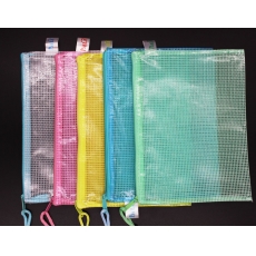 喜邦 A6彩色网格拉链袋 网状拉链袋 网格袋网纹袋#XB-602，10个/包