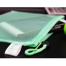 喜邦 A5彩色网格拉链袋 网状拉链袋 网格袋网纹袋#XB-604，10个/包