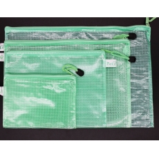 喜邦 A5彩色网格拉链袋 网状拉链袋 网格袋网纹袋#XB-604，10个/包