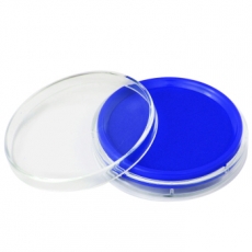 得力(Deli) 圆形透明盖快干印台 速干印台#9863，蓝色