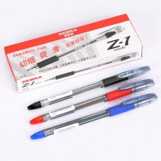 斑马(Zebra) 0.7mm中油笔 顺滑原子笔圆珠笔#Z-1，蓝色，12支/盒