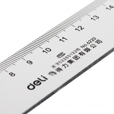 得力(Deli) 20cm有机透明直尺 刻度尺塑料直尺#6220