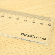 得力(Deli) 50cm有机透明直尺 刻度尺塑料直尺#6250