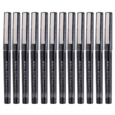 晨光(M&G) 0.5mm直液式中性笔 签字笔针管笔水笔#ARP41801，黑色，12支装
