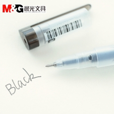 晨光(M&G) 0.5mm简约透明杆中性笔 半针管笔签字笔#GP1280 黑色，12支装