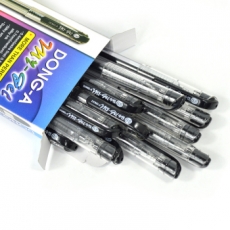 东亚(DONG-A) 0.5mm透明杆中性笔 南韩针管水笔#MY-GEL，黑色，12支装
