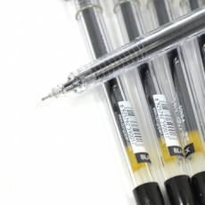 东亚(DONG-A) 0.5mm透明杆中性笔 南韩针管水笔#MY-GEL，黑色，12支装