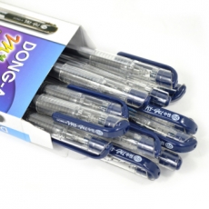 东亚(DONG-A) 0.5mm透明杆中性笔 南韩针管水笔#MY-GEL，墨蓝，12支装