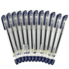 东亚(DONG-A) 0.5mm透明杆中性笔 南韩针管水笔#MY-GEL，墨蓝，12支装