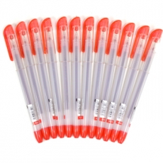 东亚(DONG-A) 0.4mm雾杆签字笔 针管尖中性笔水笔#MY-GEL，红色，12支装