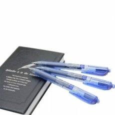 三菱 0.5mm按制签字笔 按动中性笔水性笔#UMN105，蓝色，12支装