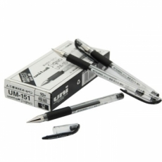 三菱 0.38mm啫喱笔 极细财务中性笔彩色水笔#UM-151，黑色