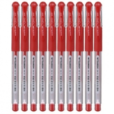 三菱 0.38mm啫喱笔 极细财务中性笔彩色水笔#UM-151，红色