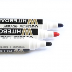 得力(Deli) 白板笔可擦笔可加墨水 无毒液体粉笔#S502，黑色，10支装