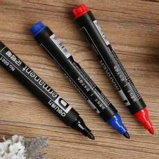 得力(Deli) 思达单头记号笔油性笔 物流笔大头笔#6881，红色
