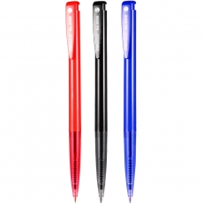 得力(Deli) 0.7mm防滑按动学生办公圆珠笔 原子笔中油笔#6506 黑色
